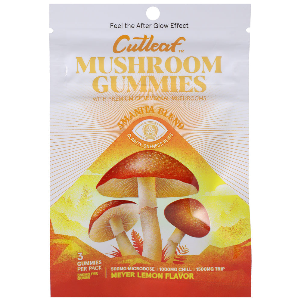 Cutleaf Mushroom Gummies Amanita Blend Meyer Lemon 10 Pack