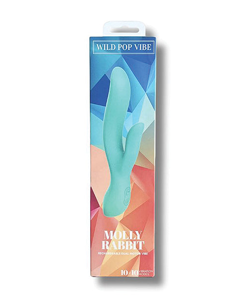 Wild Pop Vibe Molly Rabbit Dual Vibrator - Aqua